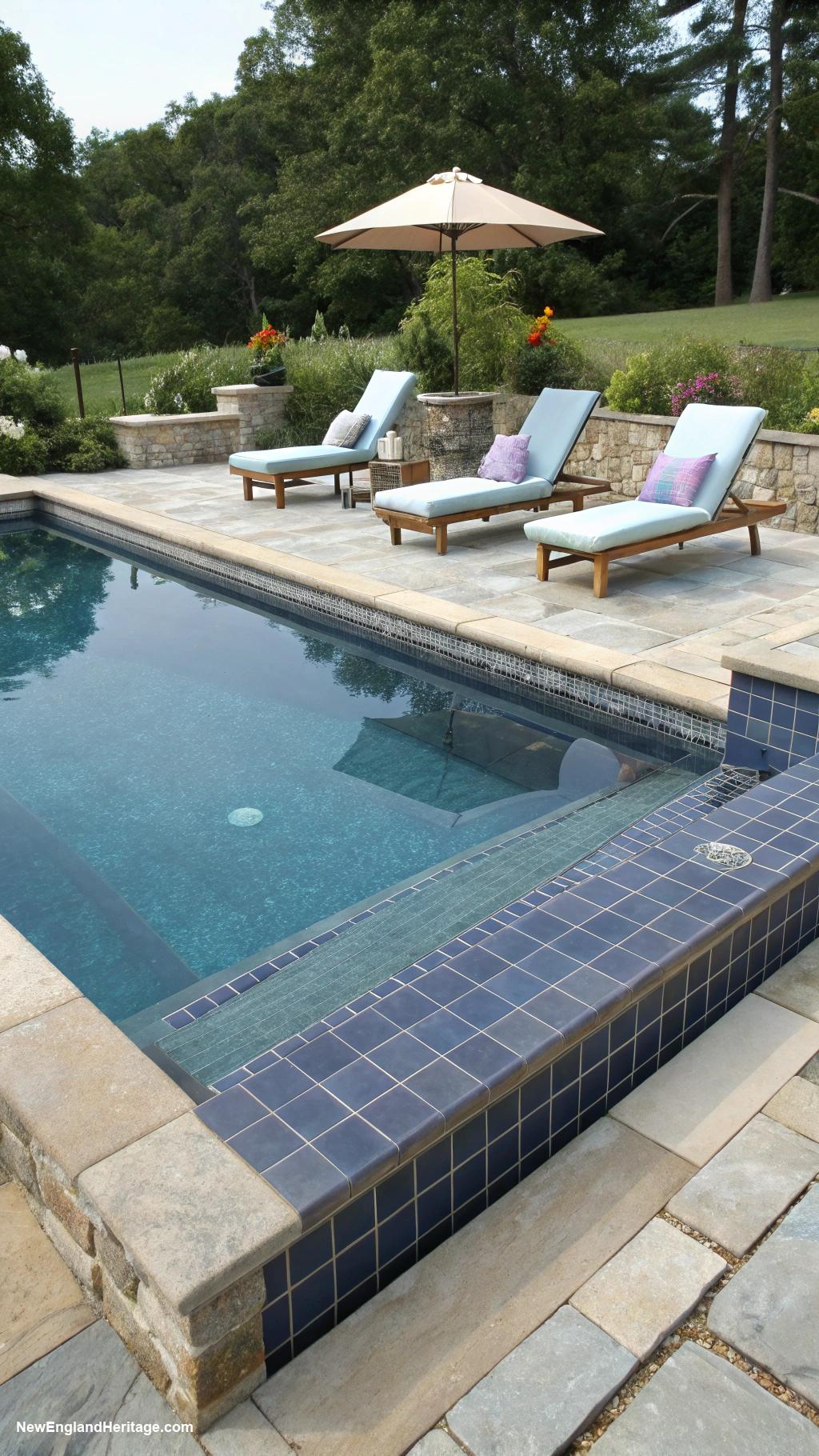 traditional pool design ideas Create a sun shelf for relaxation