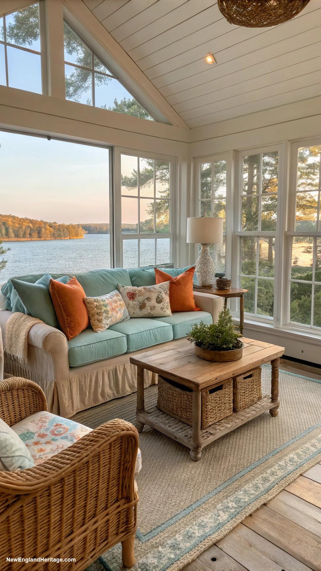 vintage lake house decor Lake inspired color palettes throughout