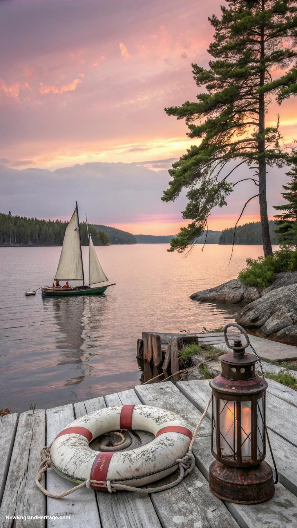 vintage lake house decor Nautical themed artwork and prints