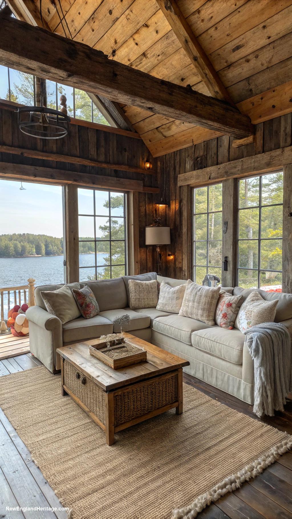 vintage lake house decor Weathered wood accents for rustic charm