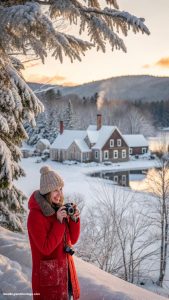 winter activities Taking photos of winter scenery