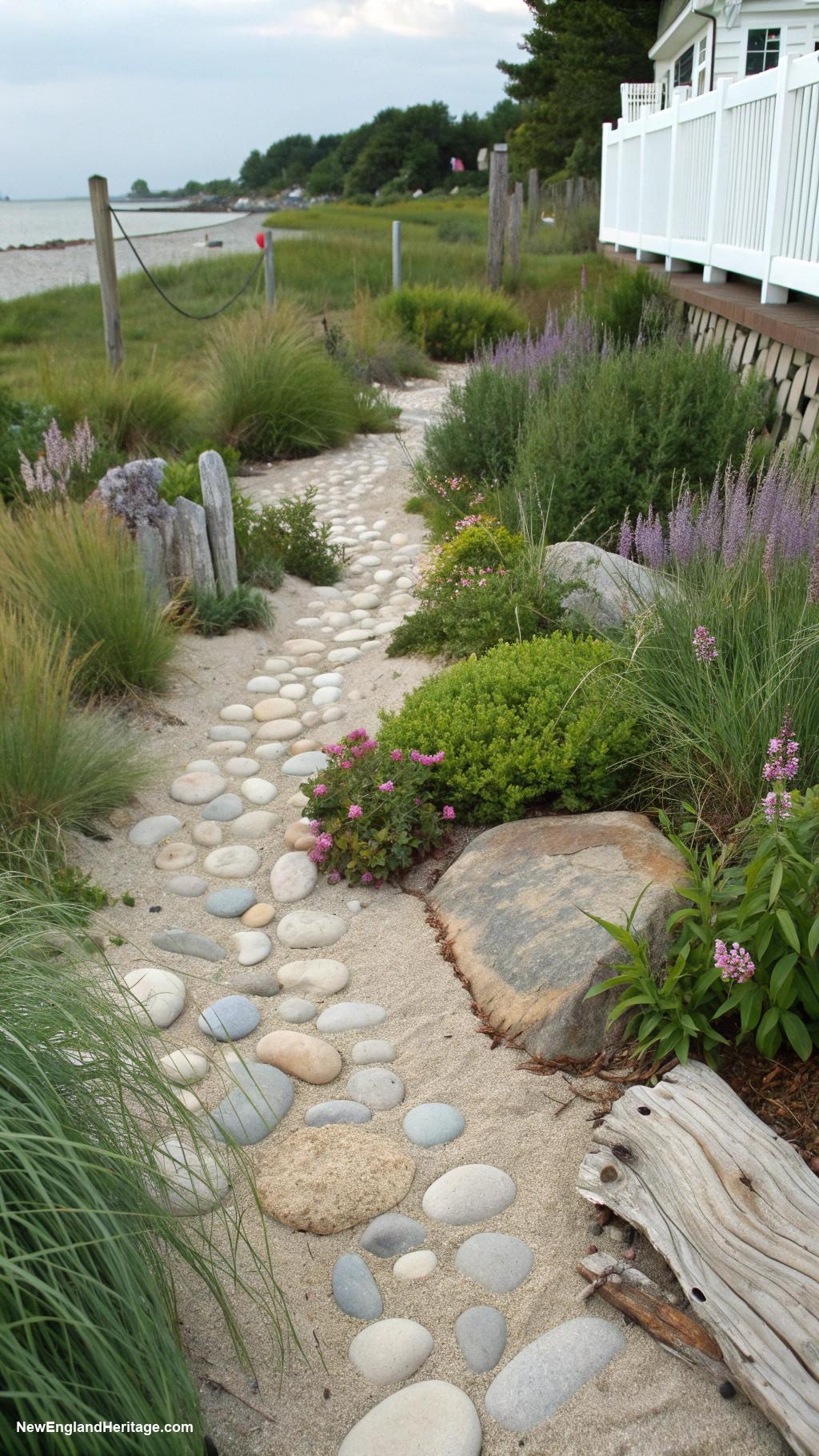coastal backyard ideas Beach inspired garden paths