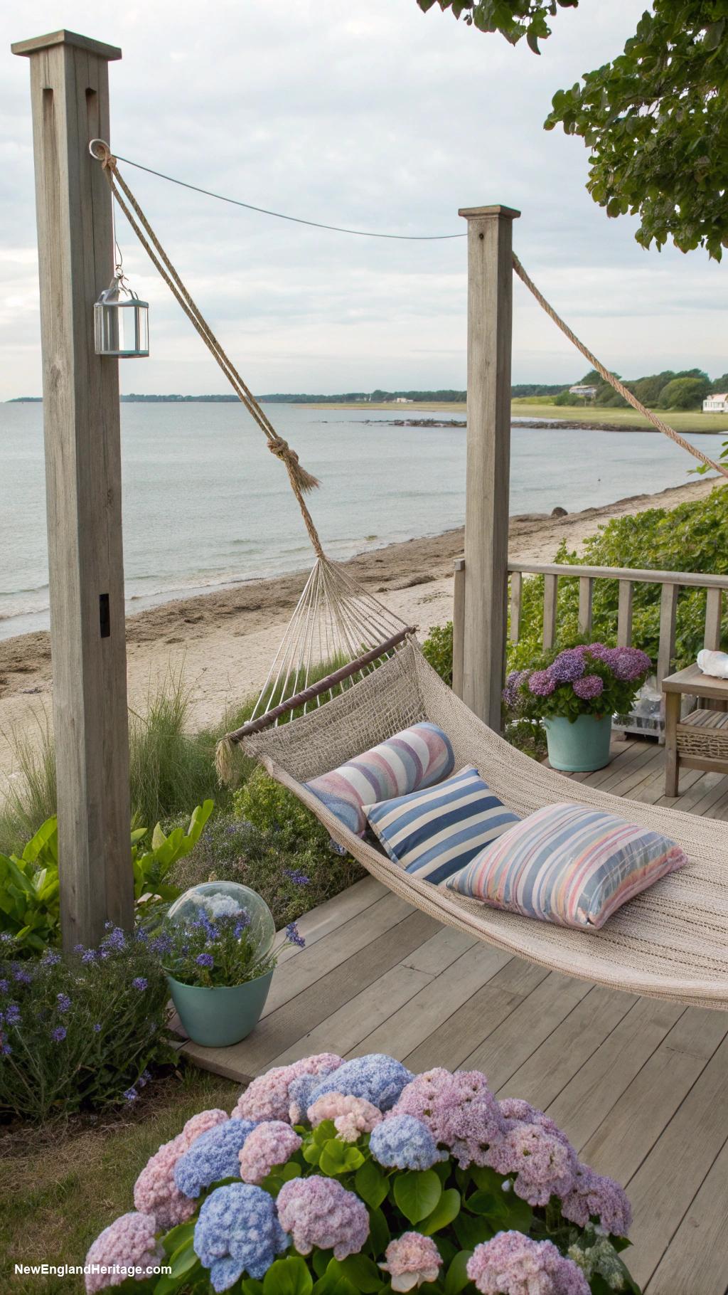 coastal backyard ideas Ocean view hammock setup