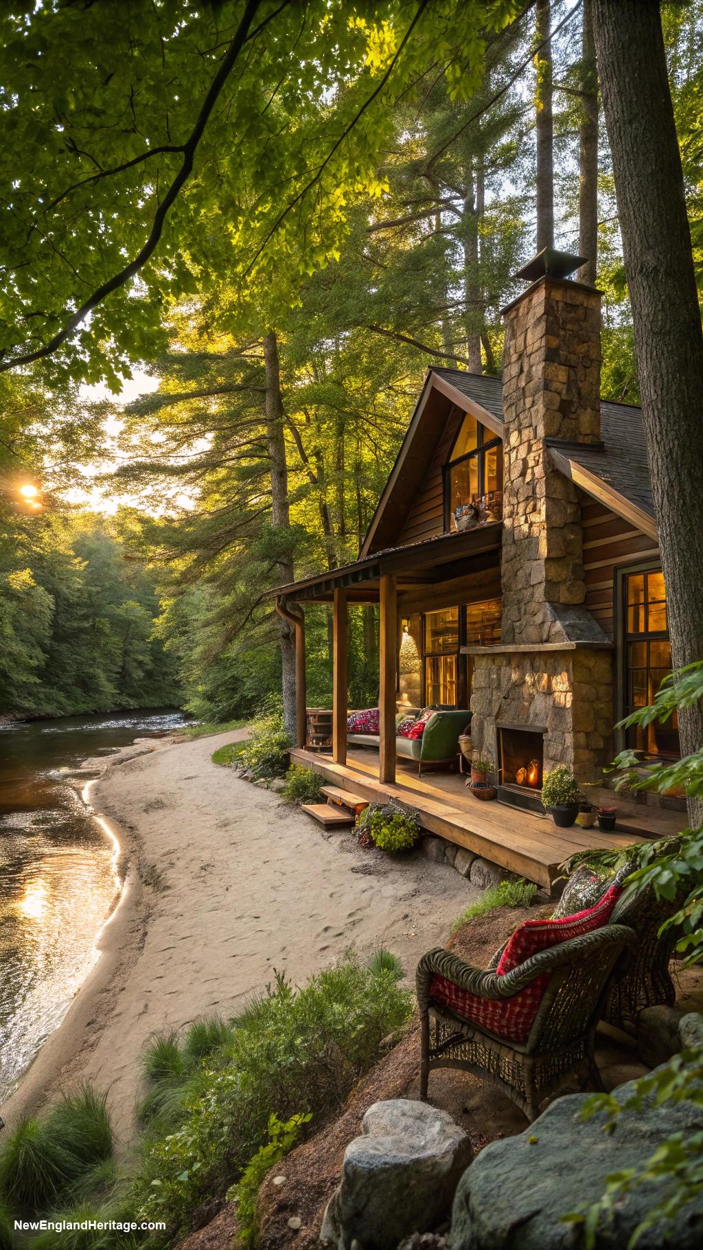 connecticut beach houses Secluded cabin surrounded by nature
