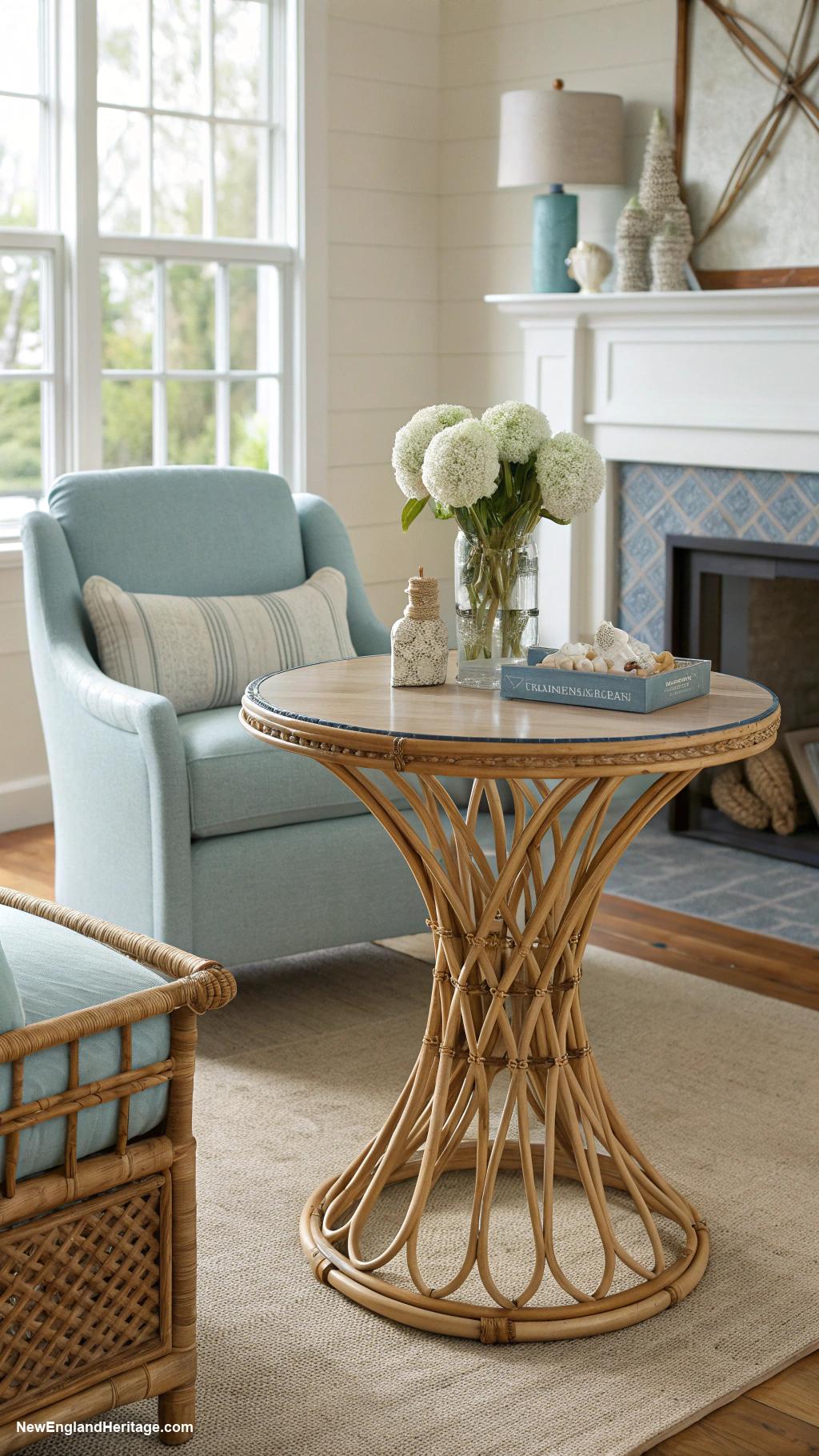 decorating with rattan Accent tables with rattan bases