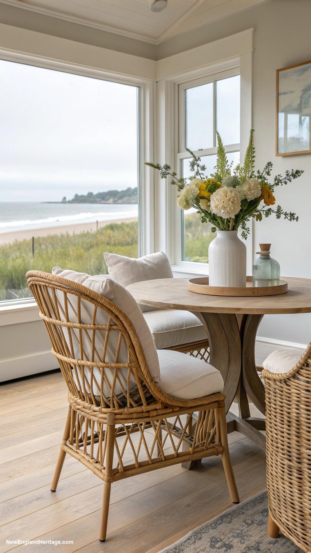 decorating with rattan Rattan chairs for coastal dining rooms