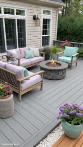 gray patio ideas Choose weather resistant material for durability