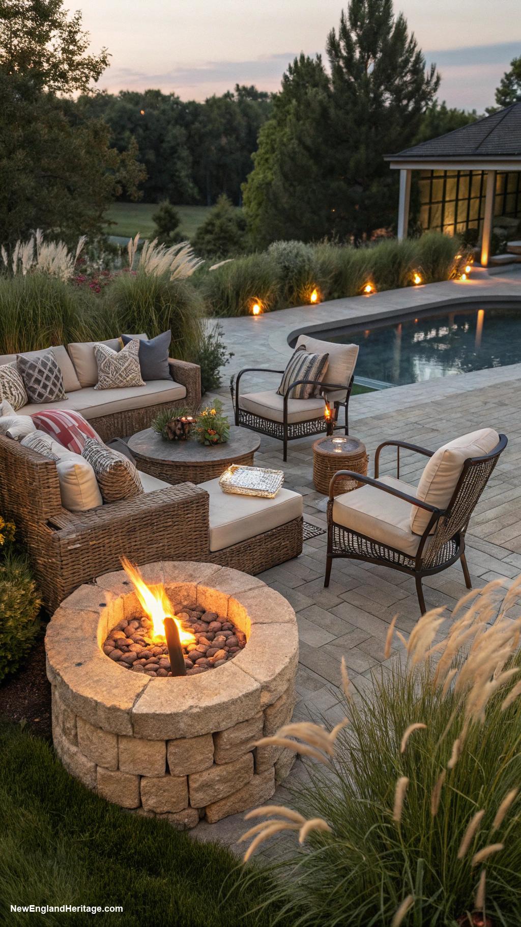 modern pools Fire pits for cozy evening gatherings