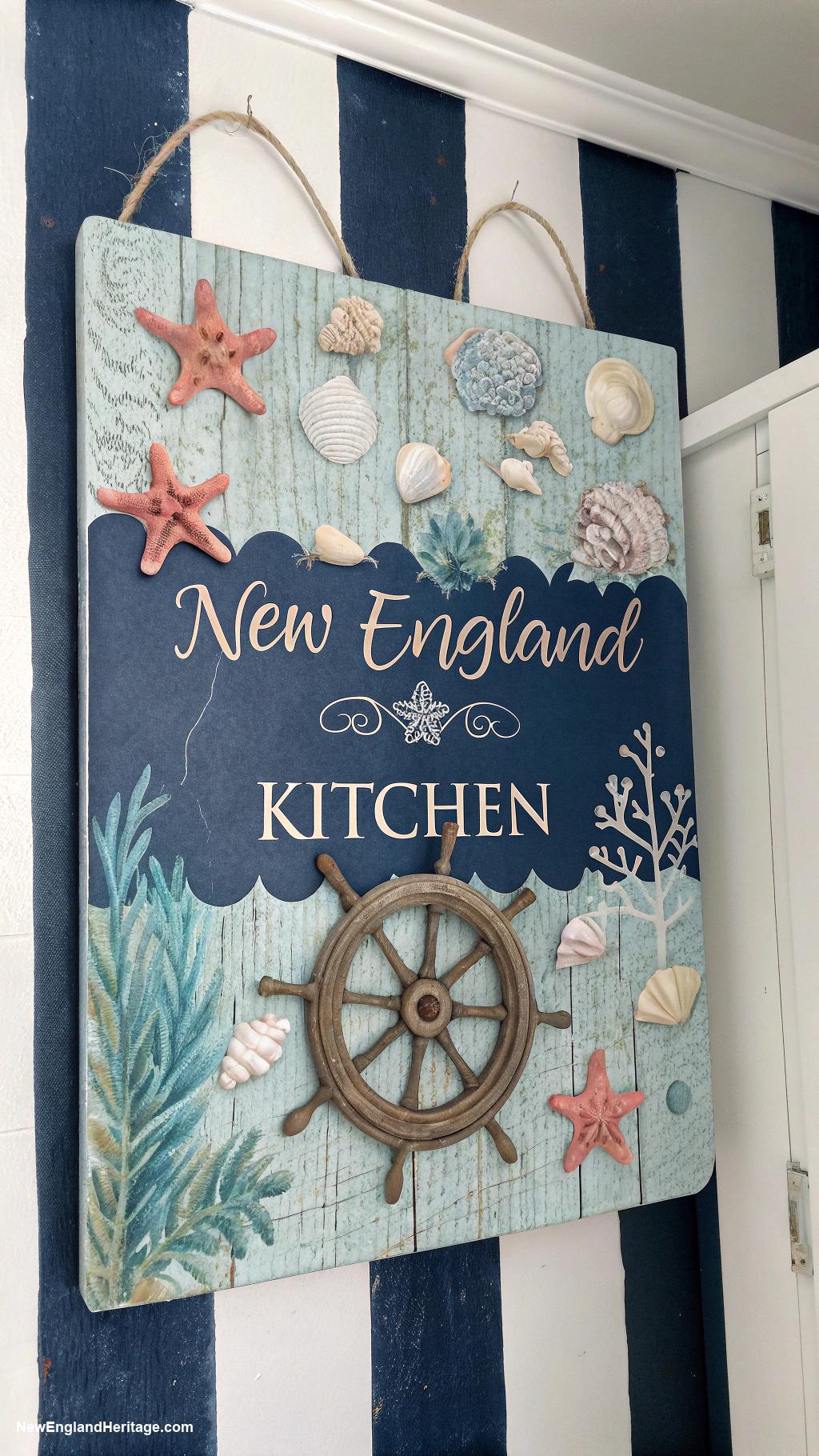 navy blue coastal kitchens Nautical themed wall art