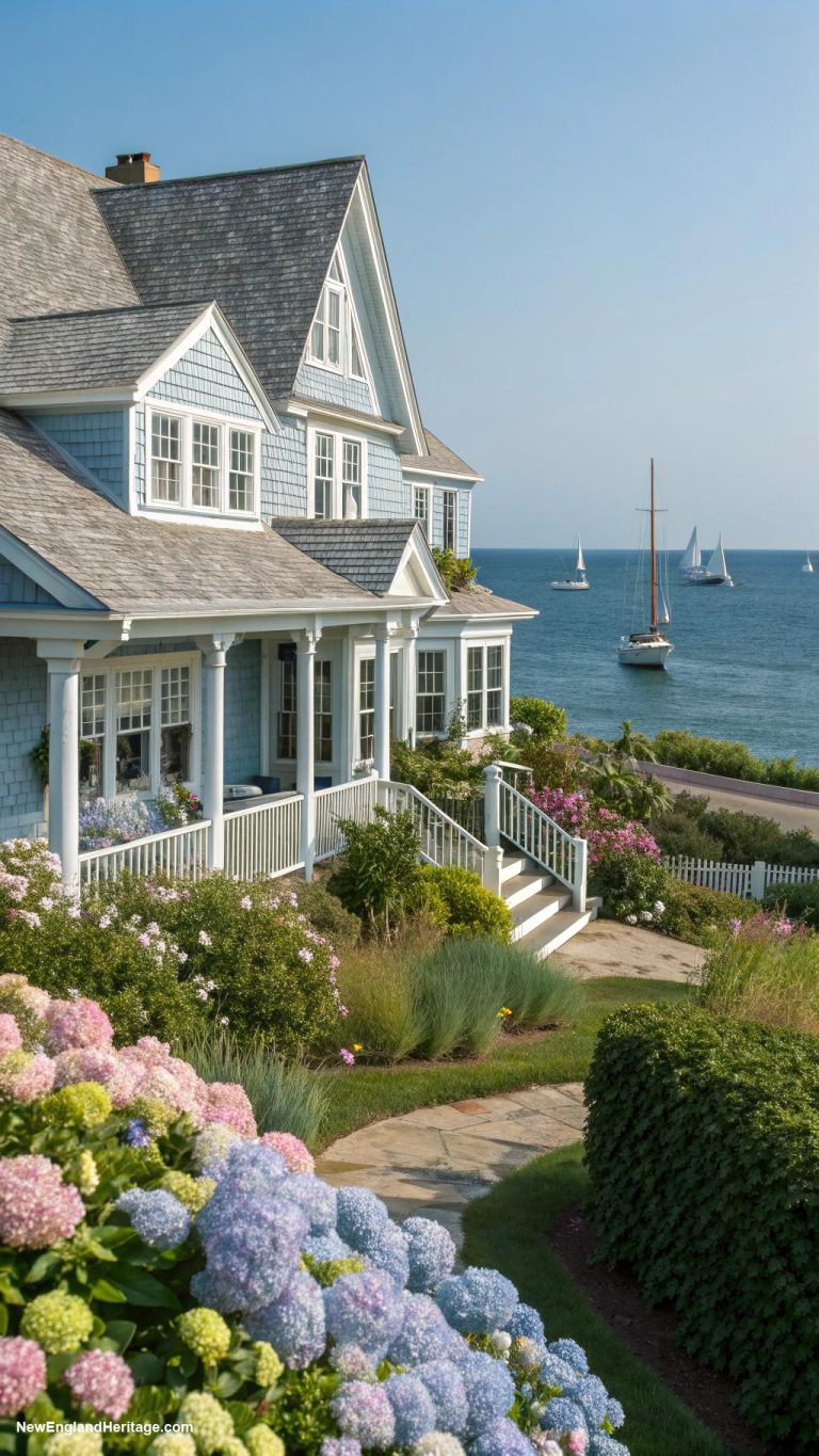 new england home exterior Charming shingle roofs for coastal vibes