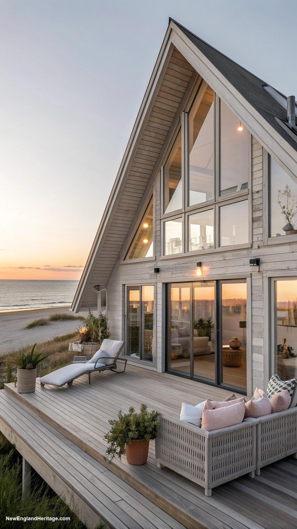 rhode island beach houses Stylish A frame with rooftop deck