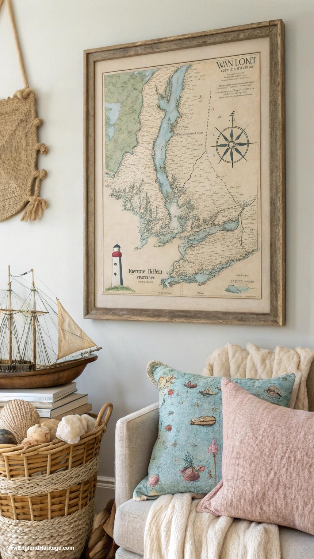 sailboat home decor ideas Marine maps as wall decor