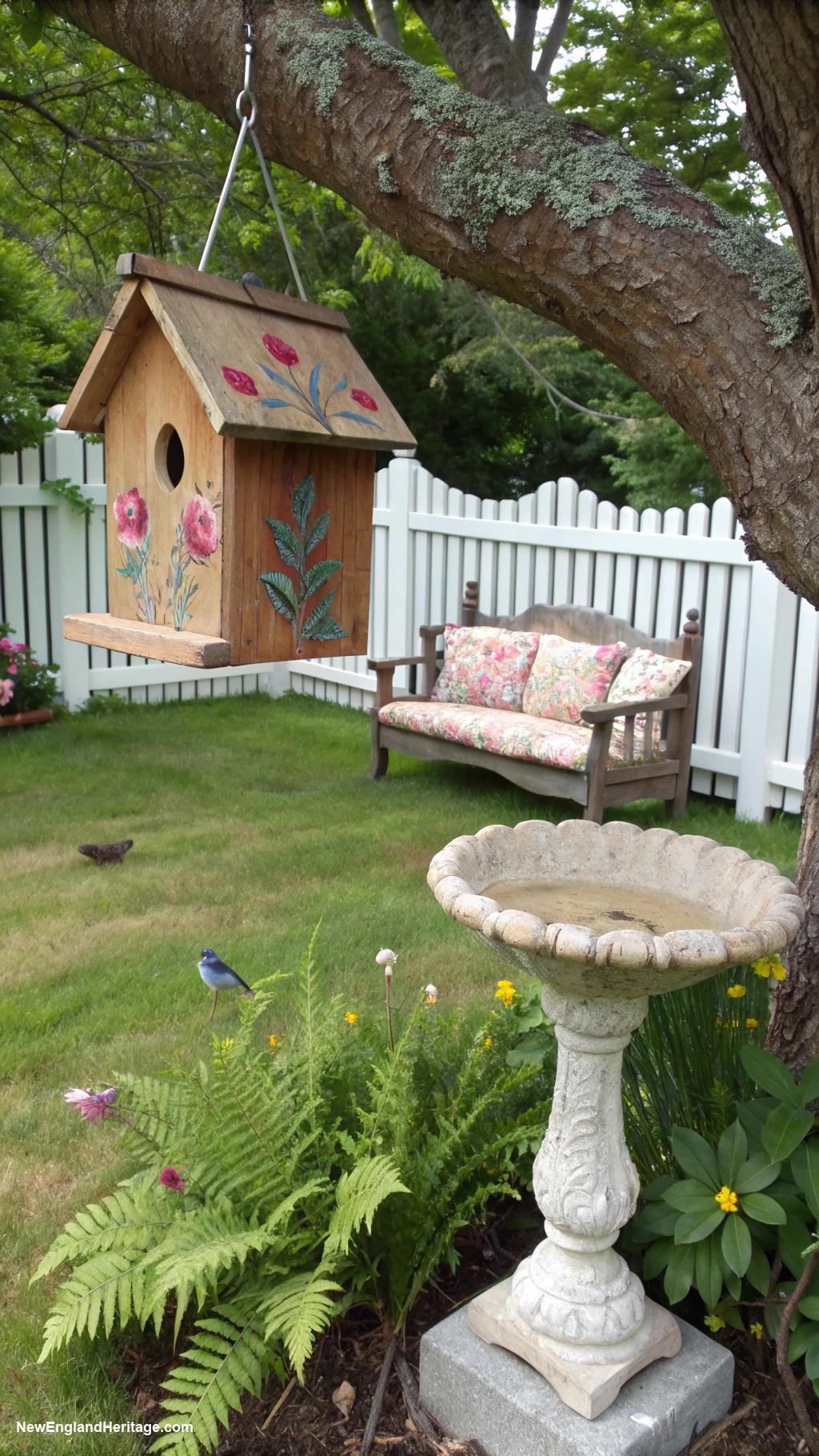 traditional backyard ideas Bird feeders and bird baths