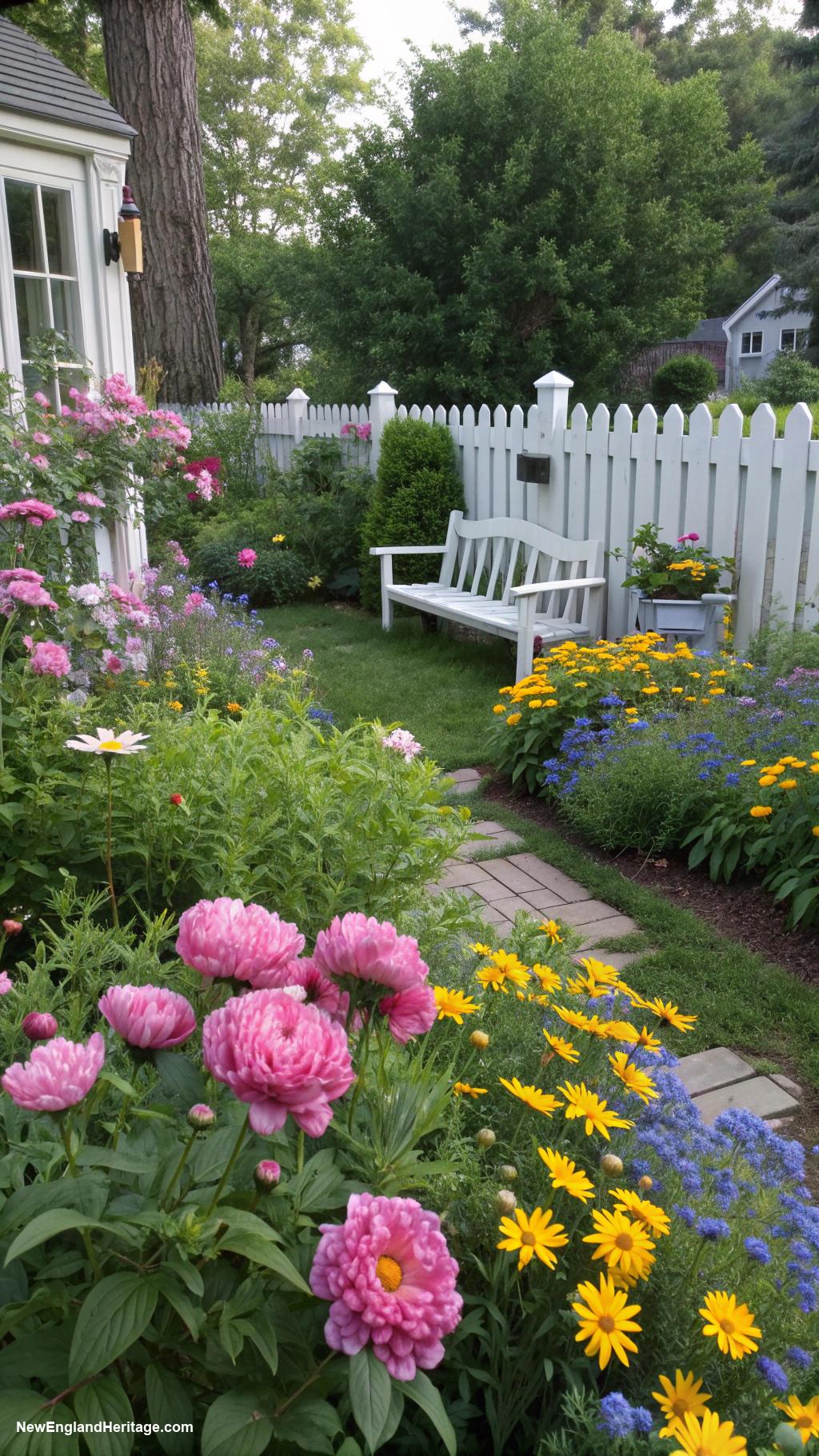 traditional backyard ideas Butterfly garden with colorful flowers