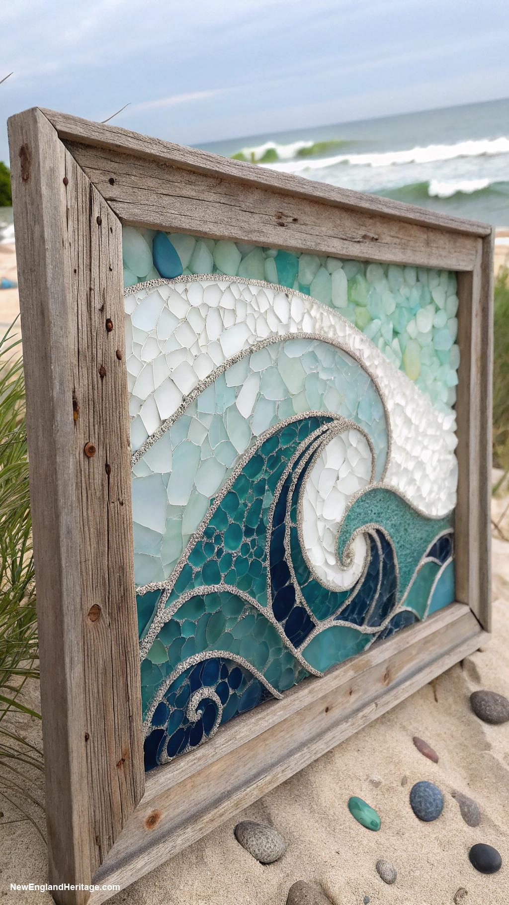 cape cod beach house Sea glass art pieces for decoration