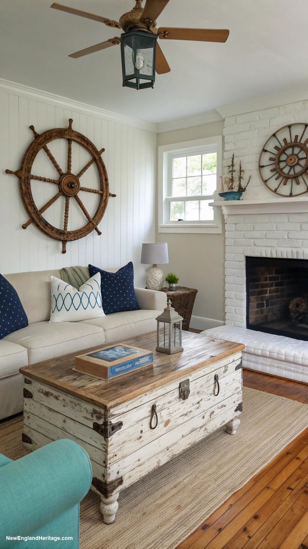 cape cod beach house Vintage nautical decor throughout the house