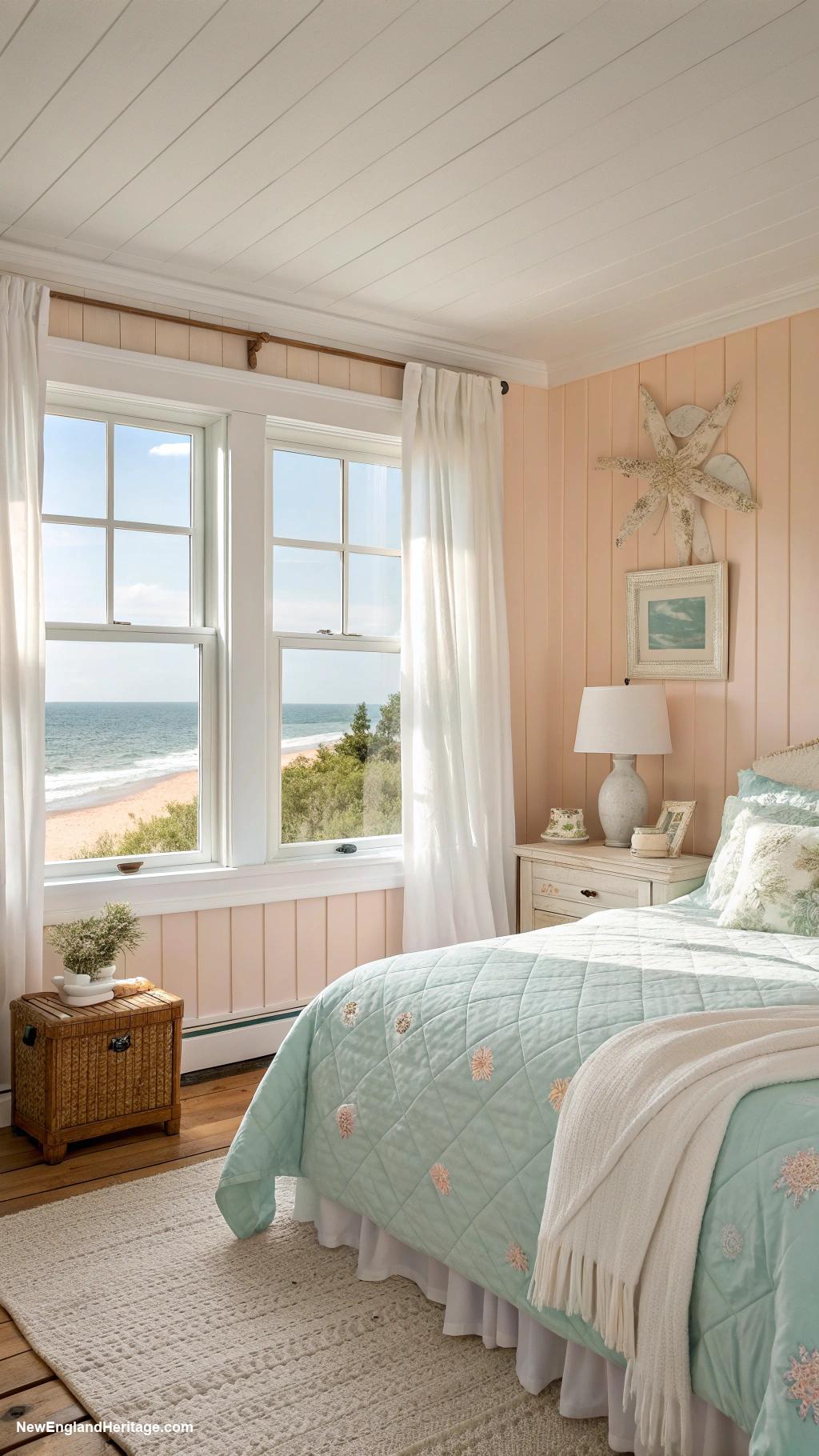 coastal bedrooms Pastel colors reminiscent of sandy beaches