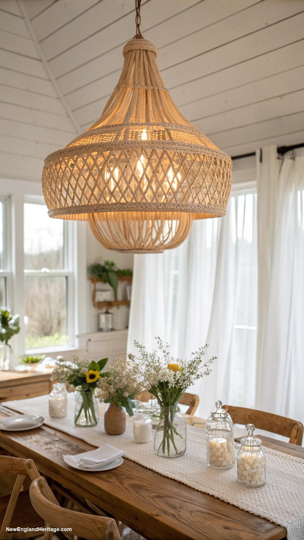 decorating with wicker Wicker light fixtures for airy ambiance