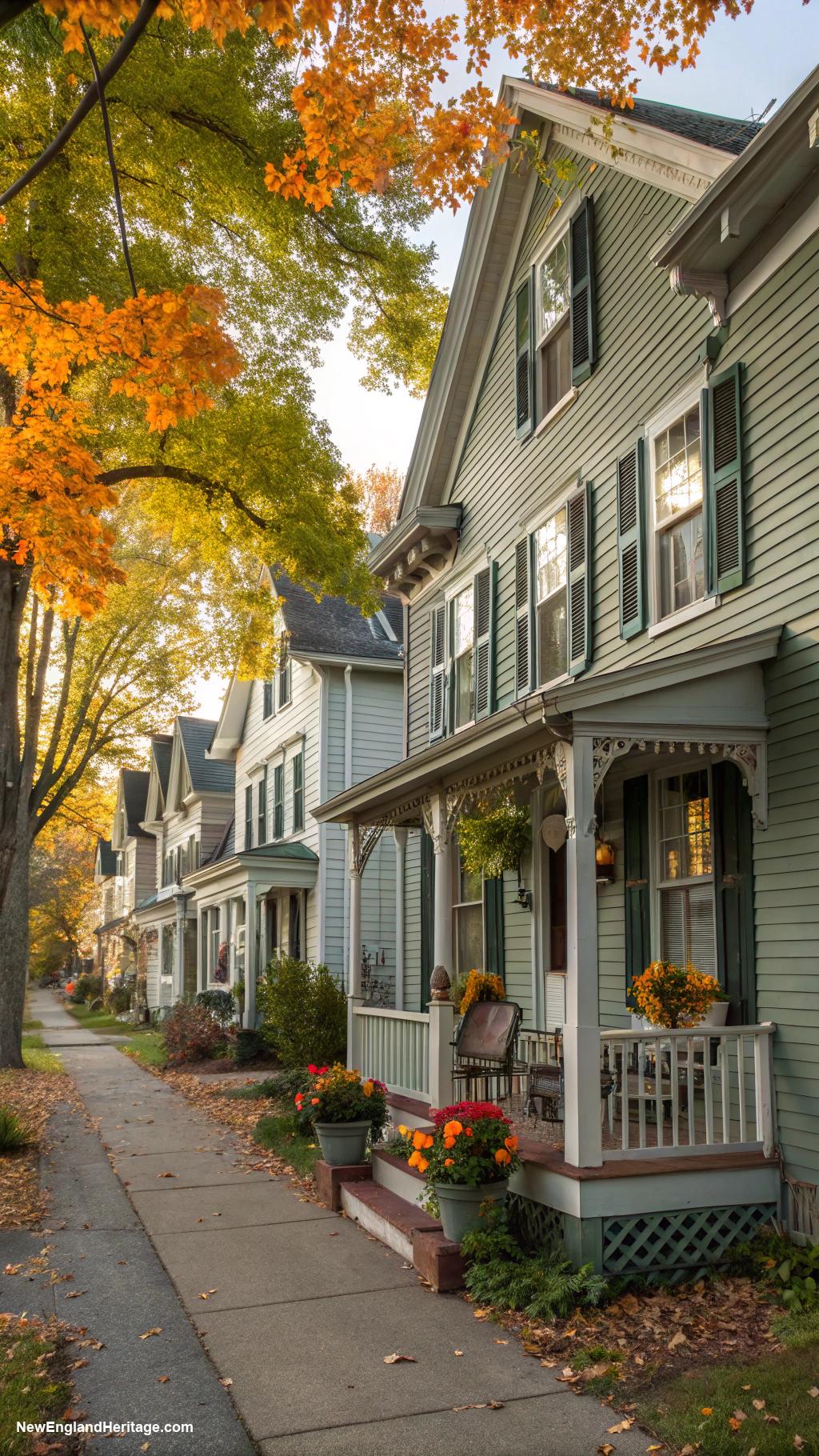houses with shutters Muted green shutters complement gray siding