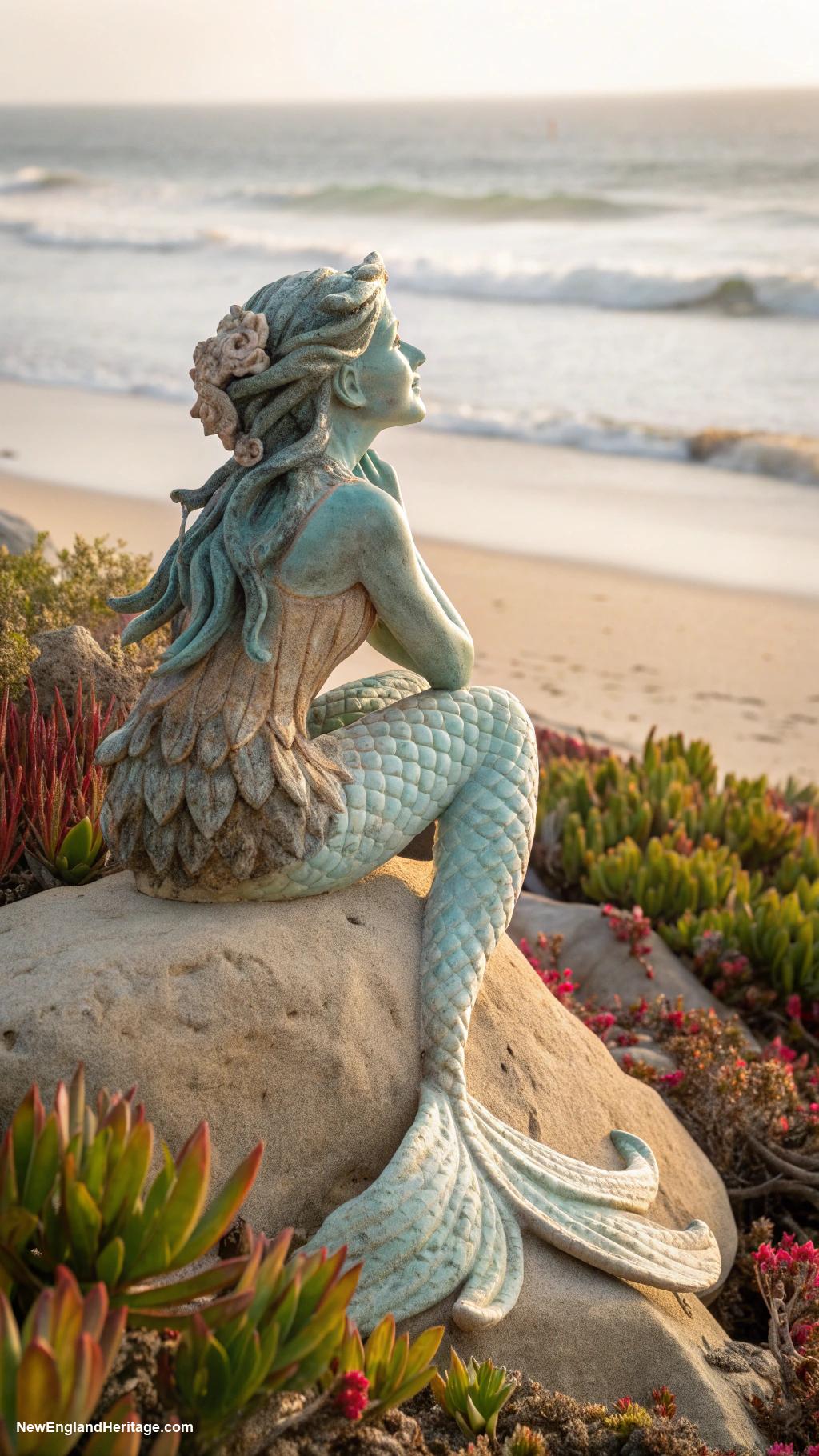 lobster home decor ideas Lobster mermaid garden statue