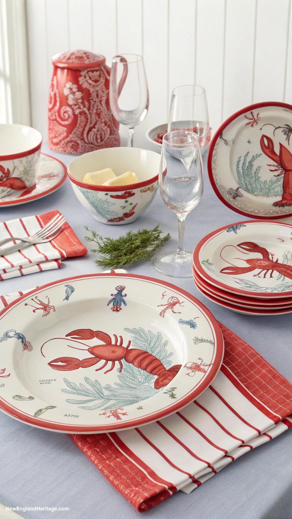 lobster home decor ideas Lobster themed dishware set