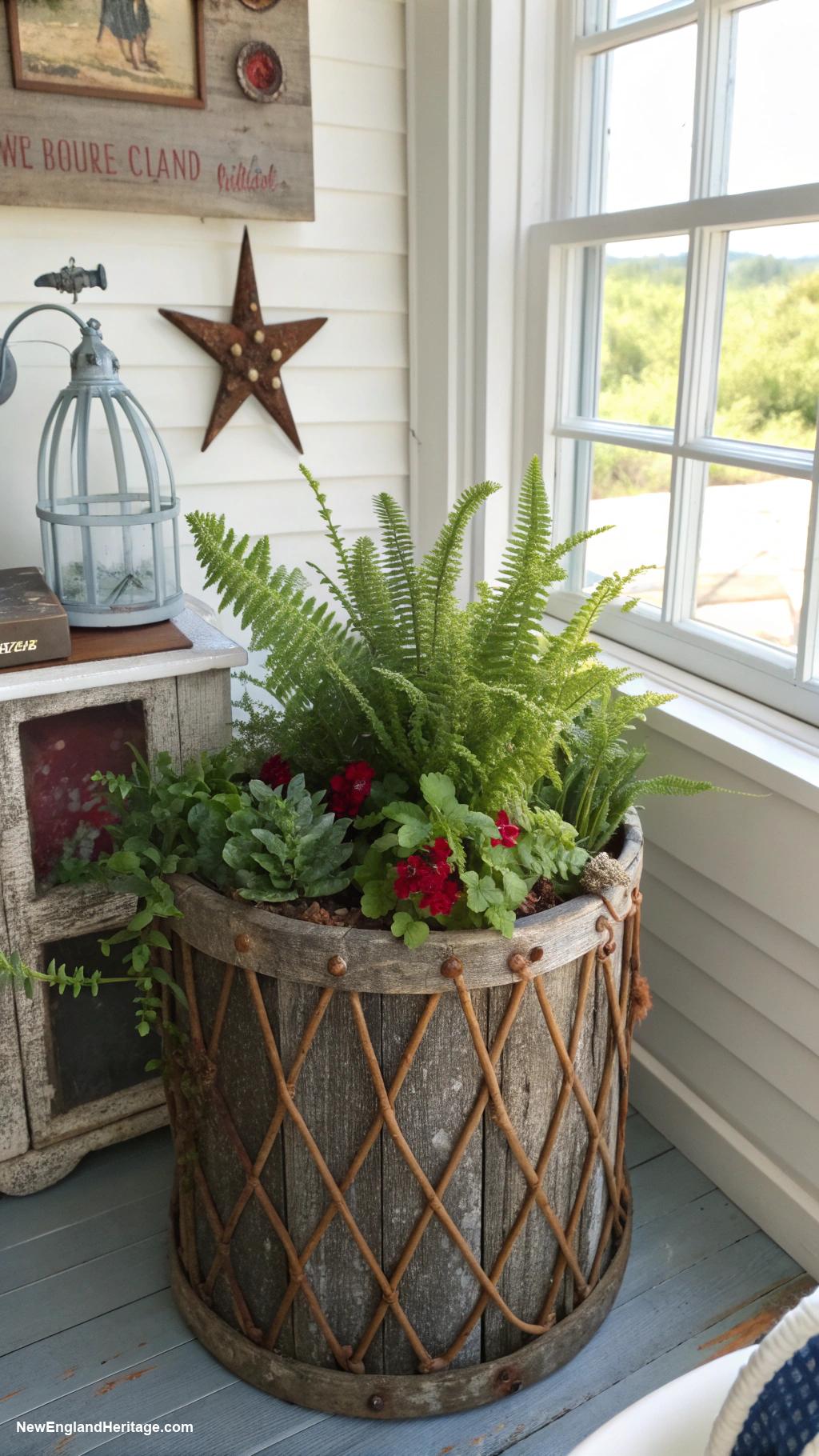 lobster home decor ideas Vintage lobster pot as plant holder
