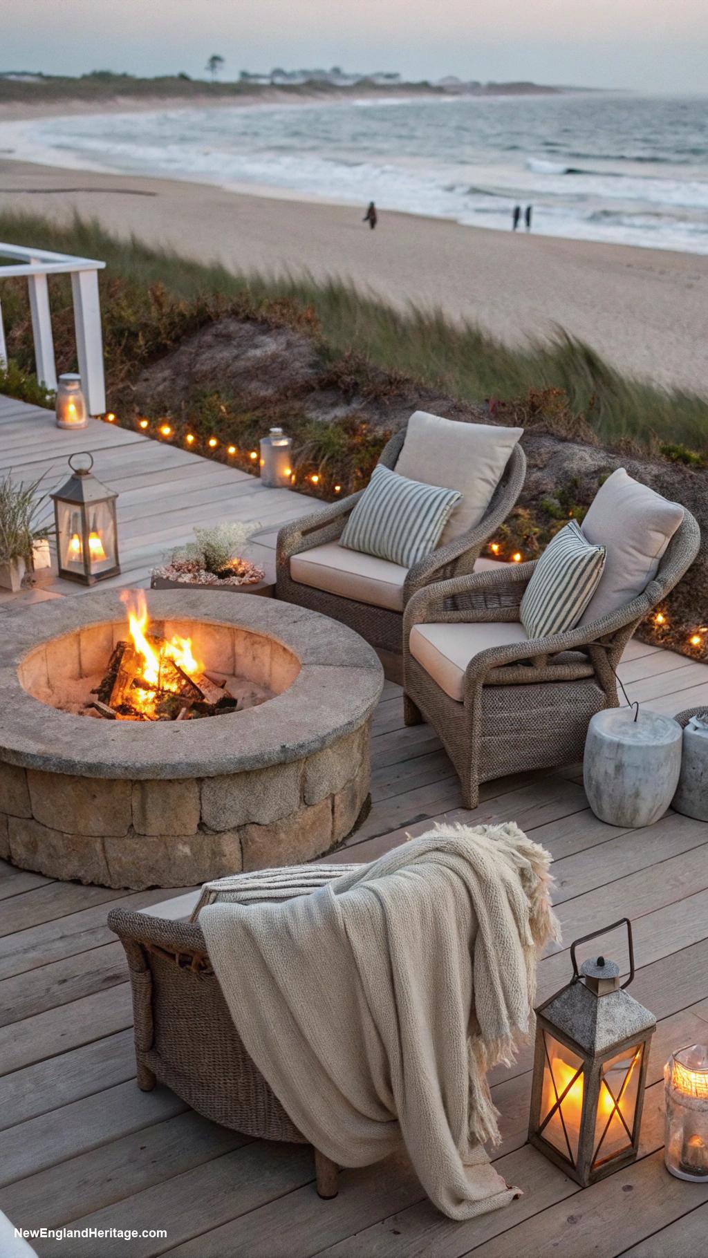 nantucket beach house Fire pit for evening gatherings outdoors