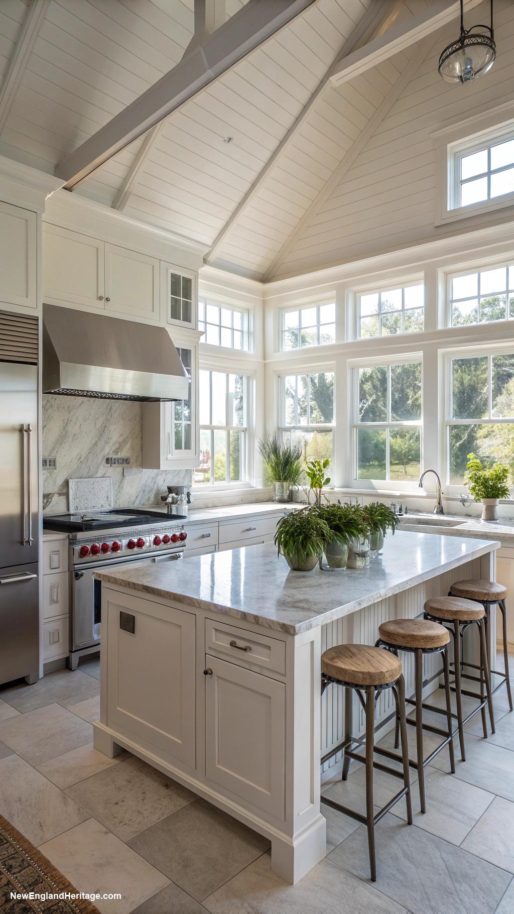 nantucket beach house Gourmet kitchen with high end appliances