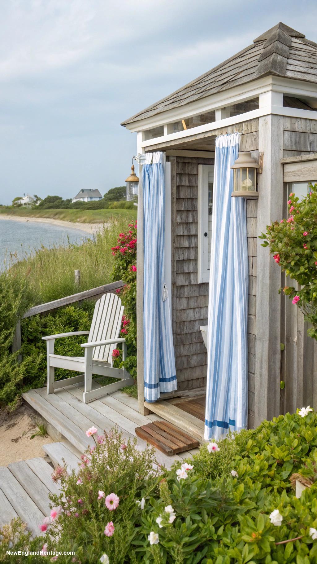 nantucket beach house Outdoor shower for post beach cleanup
