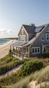 nantucket beach house Sustainable design with solar panels