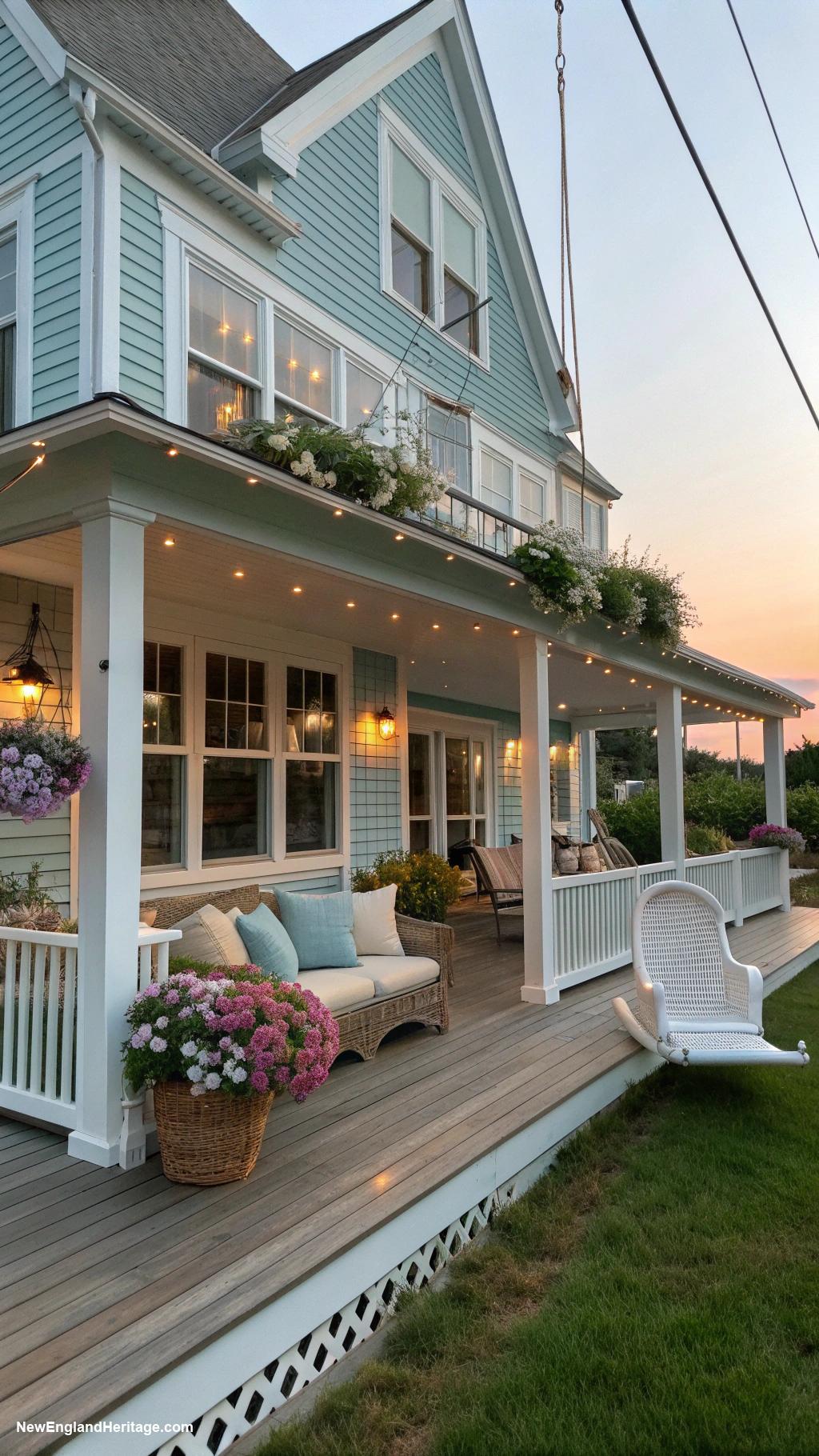 nantucket beach house Wraparound porch for sunset watching
