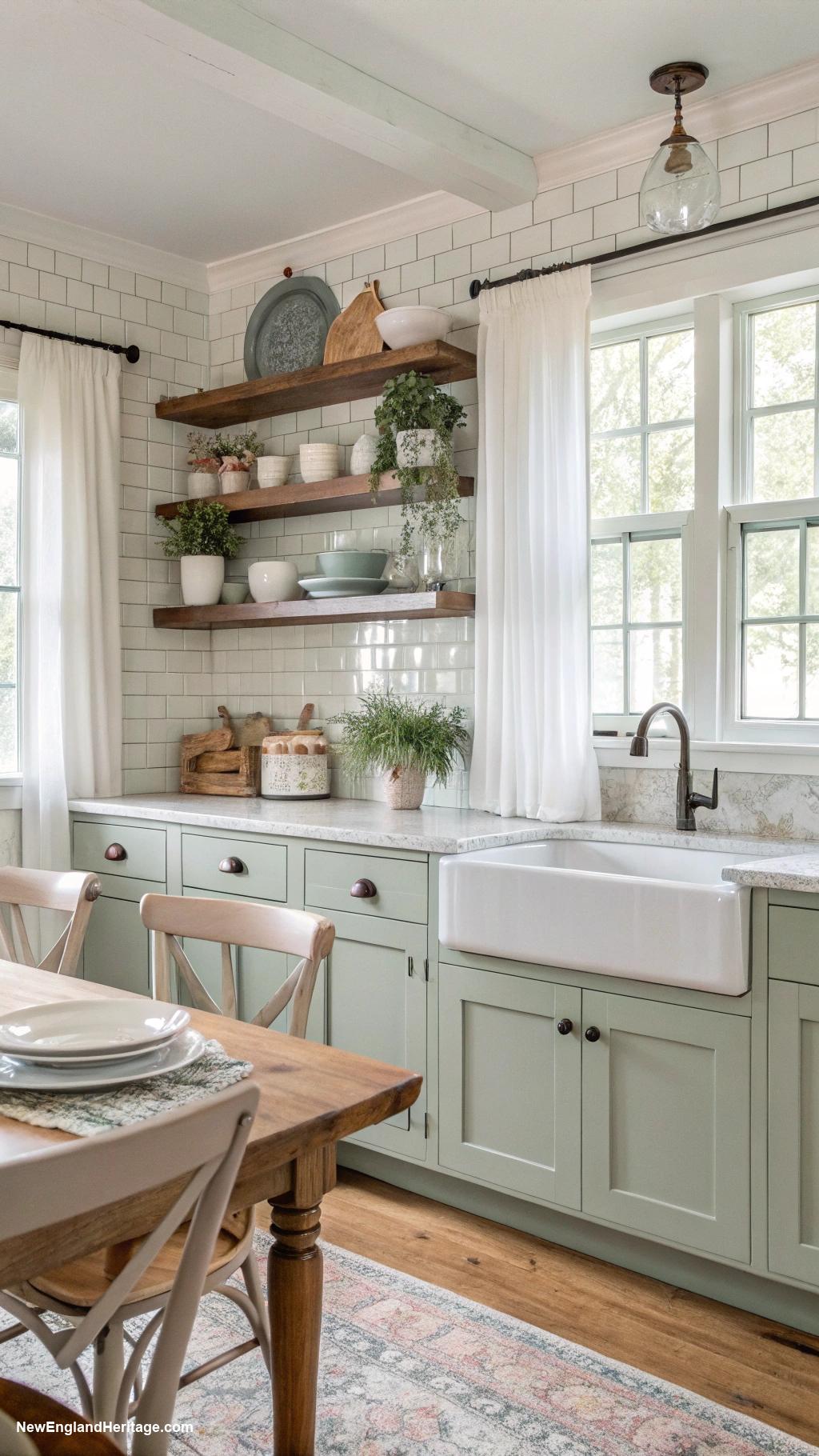 sage green kitchens Light sage cabinetry with white countertops