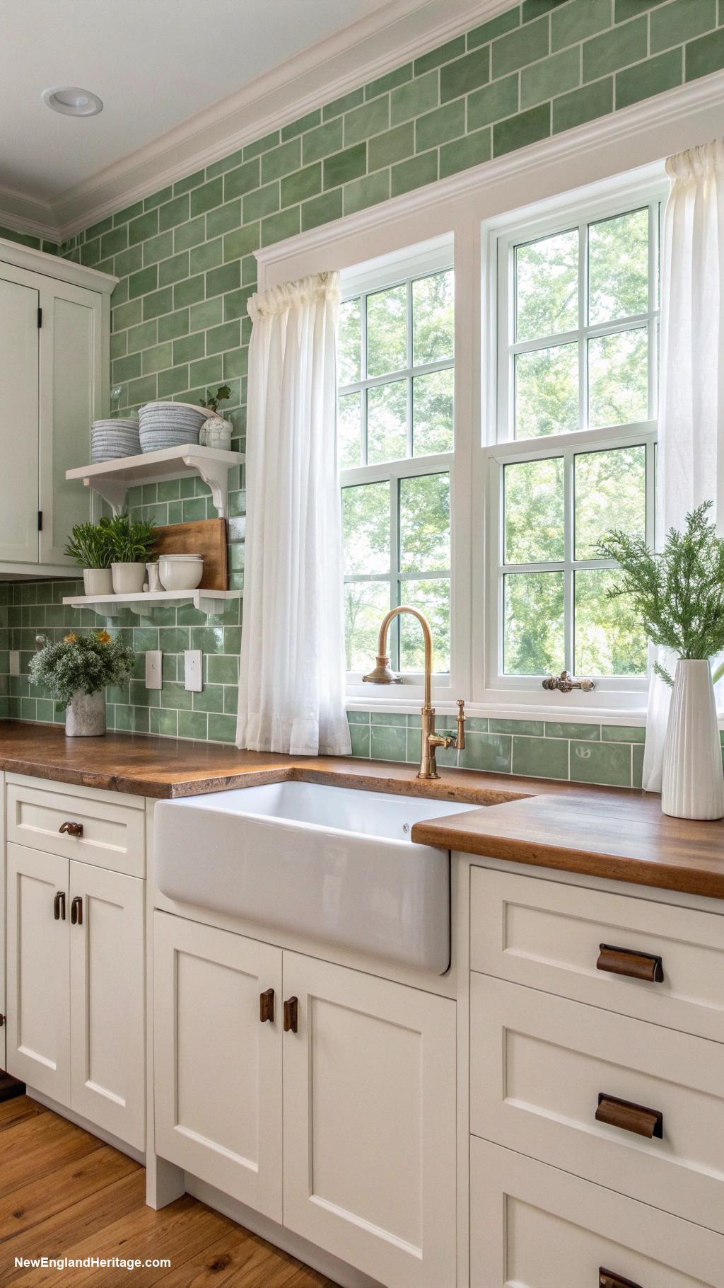 sage green kitchens Sage green backsplash for a fresh look