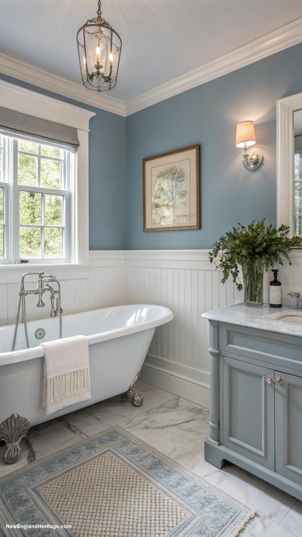 traditional bathrooms Calming blue and gray color palette